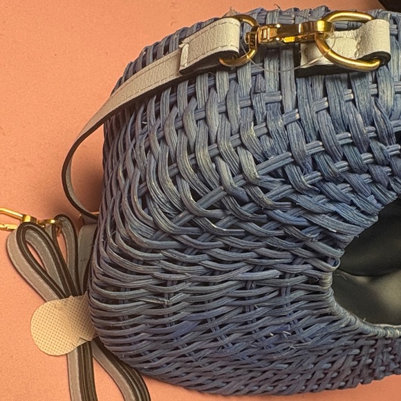 Scoop NYC Blue Woven Shoulder Bag - Picture 3 of 6